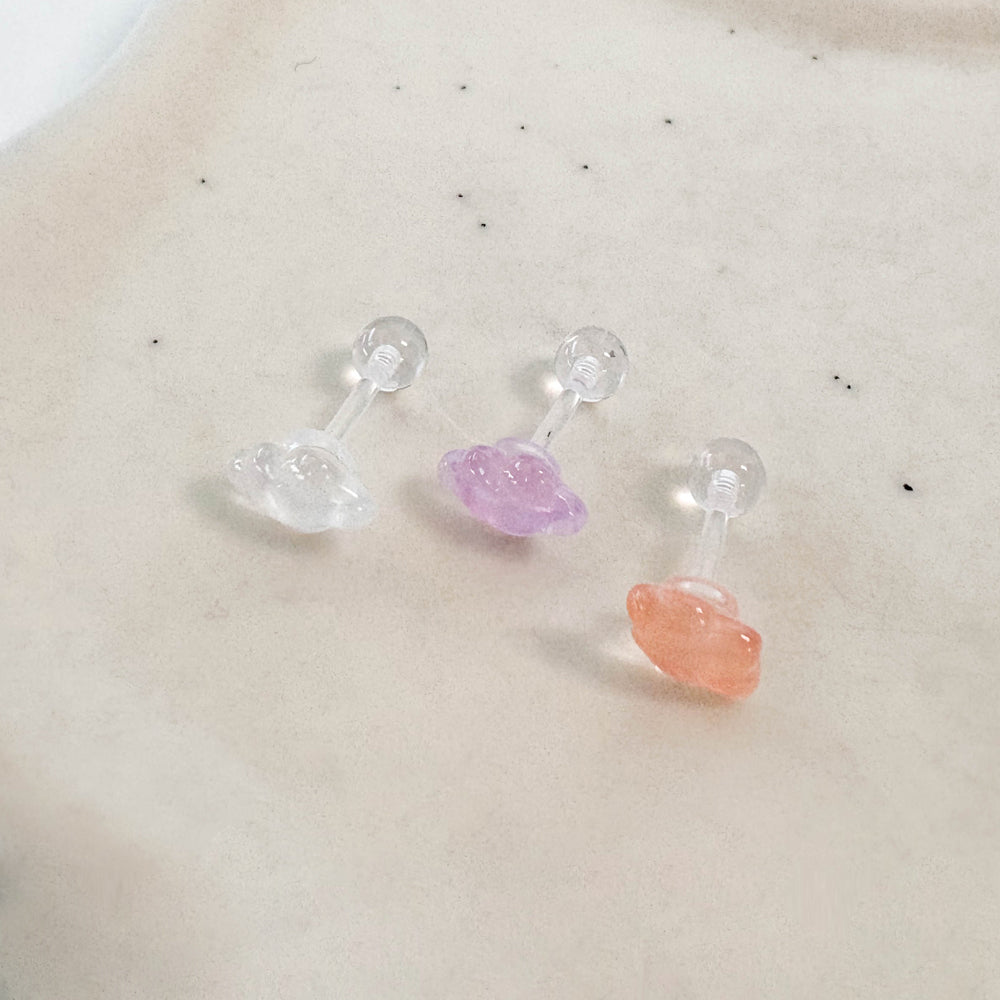 A5 313 アクリルパステル雲ピアス