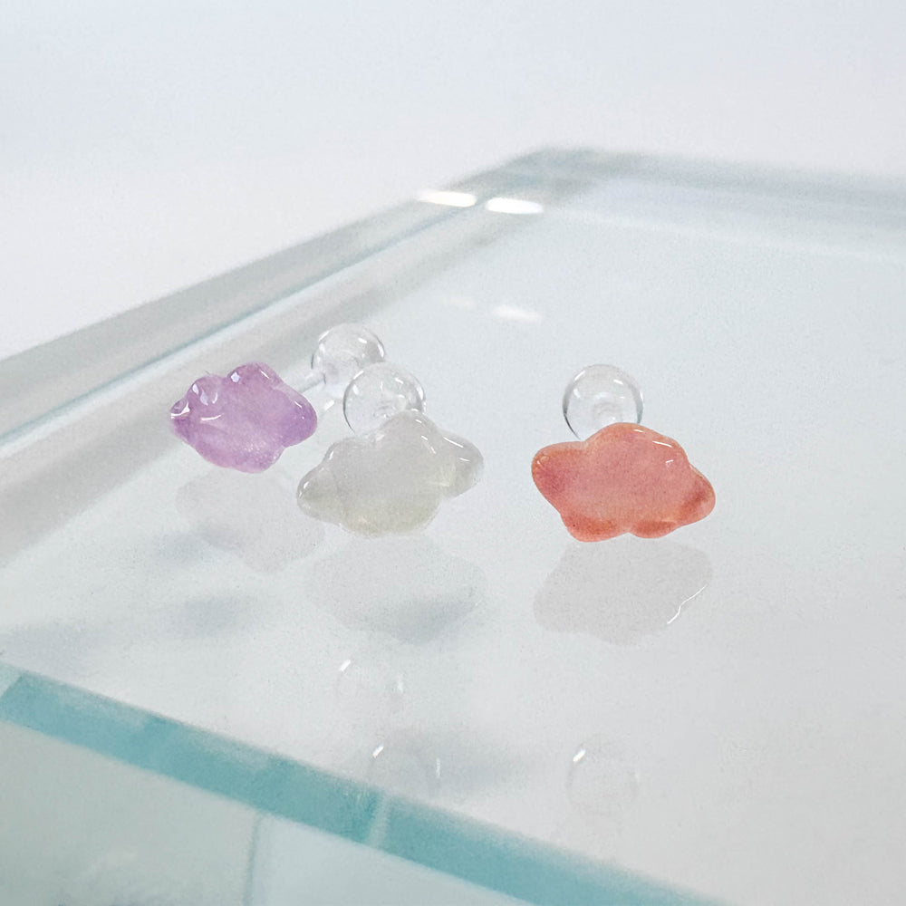A5 313 アクリルパステル雲ピアス
