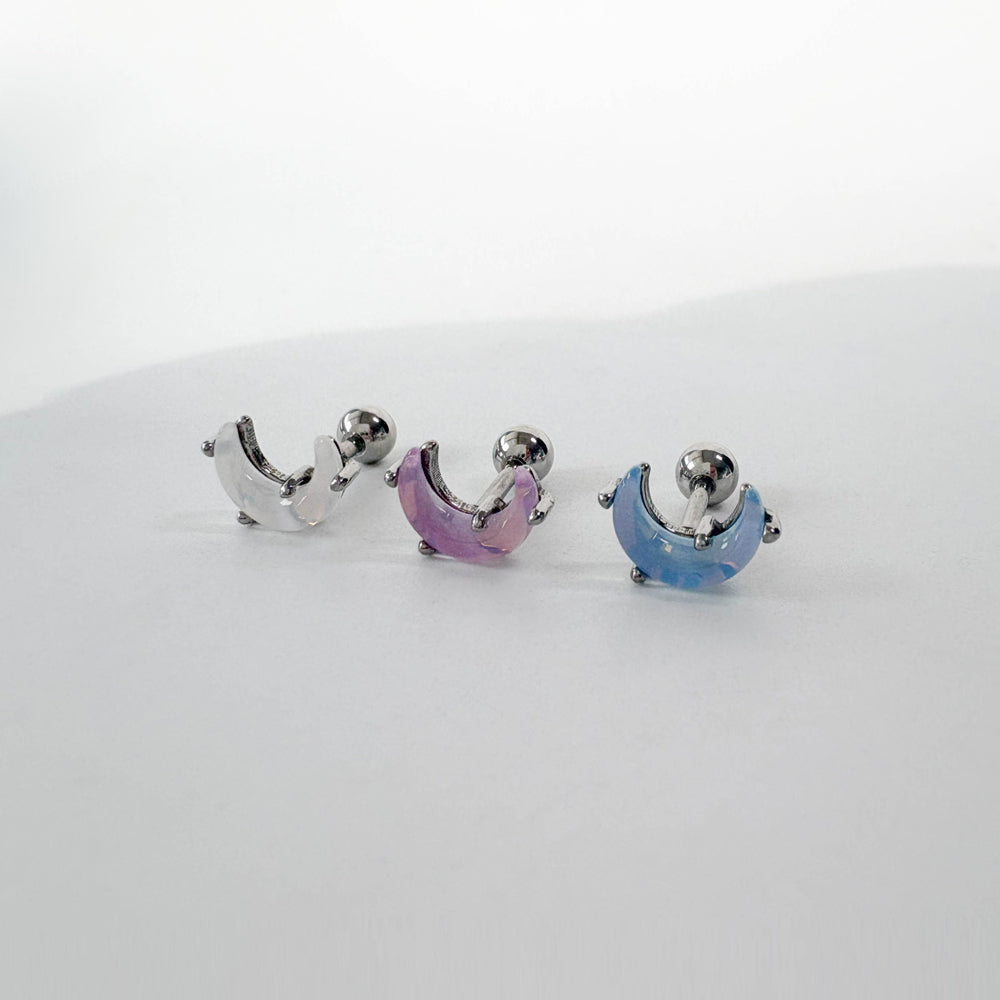 A3 078 [サージカルステンレス]　アクリル月ピアス