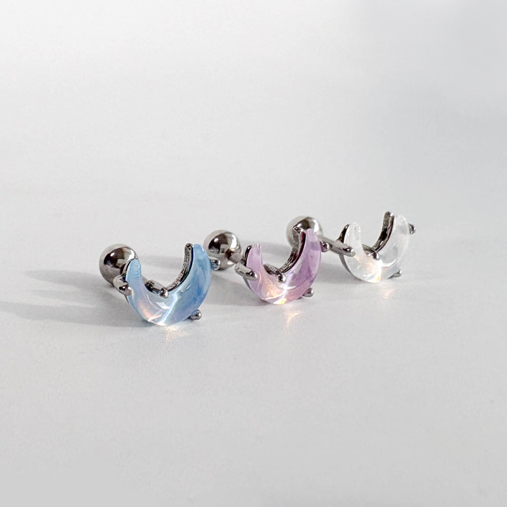 A3 078 [サージカルステンレス]　アクリル月ピアス