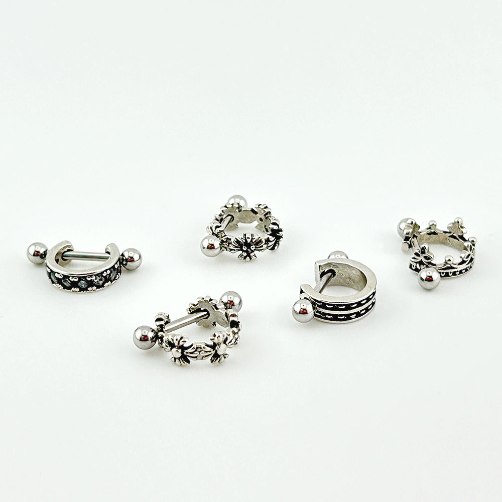 MA-104 ［サージカルステンレス］ツーボールバーベリングピアス