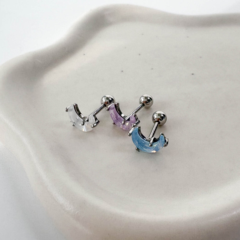 A3 078 [サージカルステンレス]　アクリル月ピアス