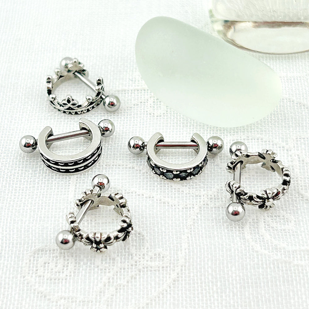 MA-104 ［サージカルステンレス］ツーボールバーベリングピアス