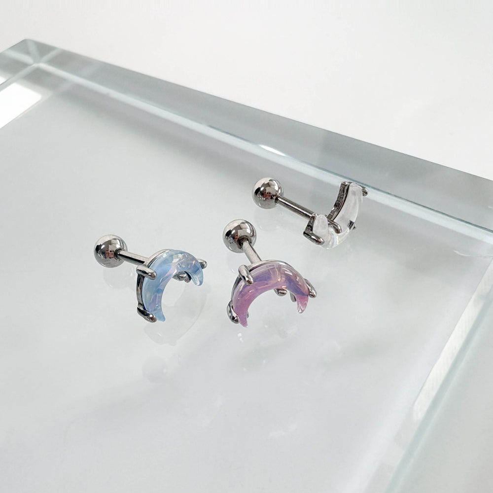 A3 078 [サージカルステンレス]　アクリル月ピアス