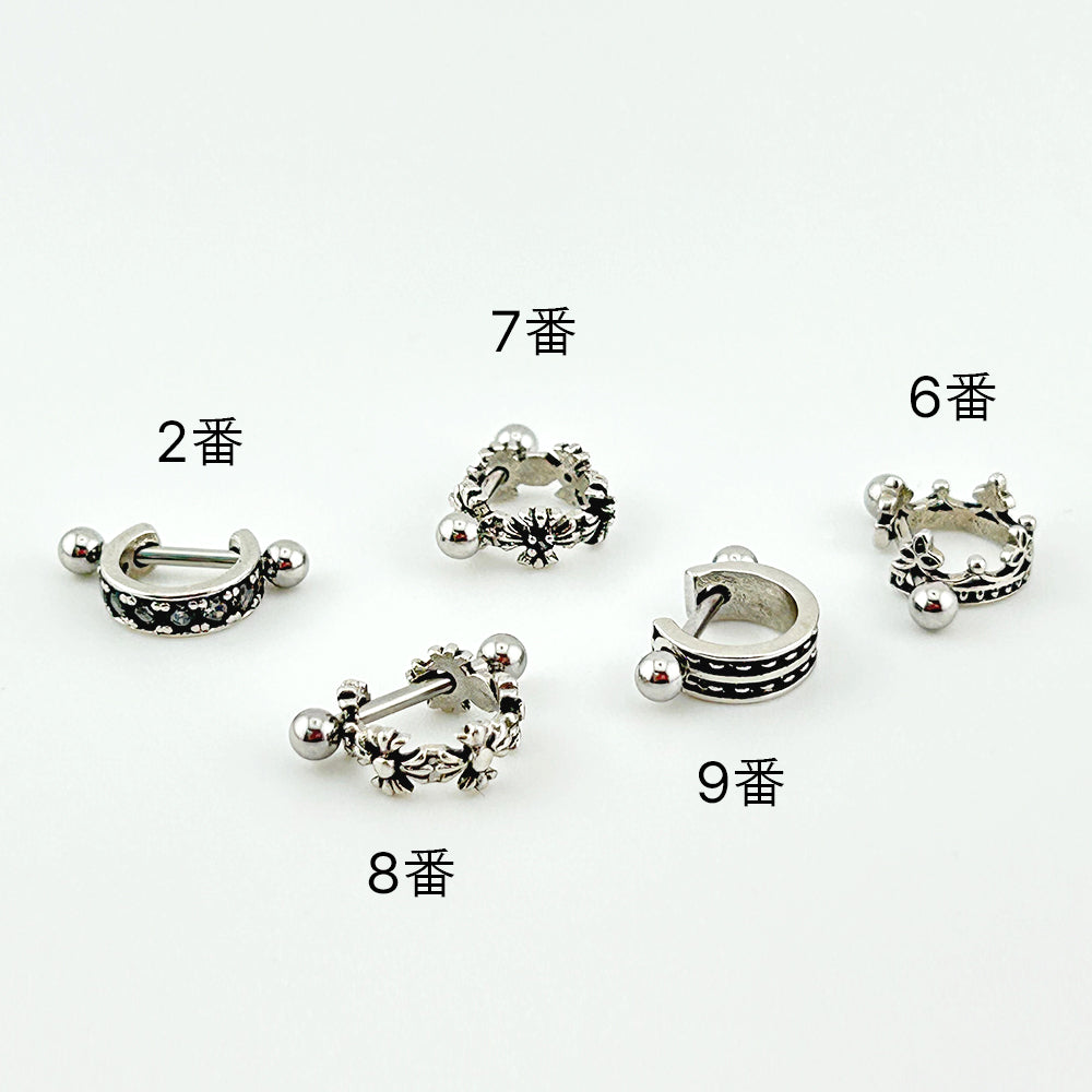 MA-104 ［サージカルステンレス］ツーボールバーベリングピアス