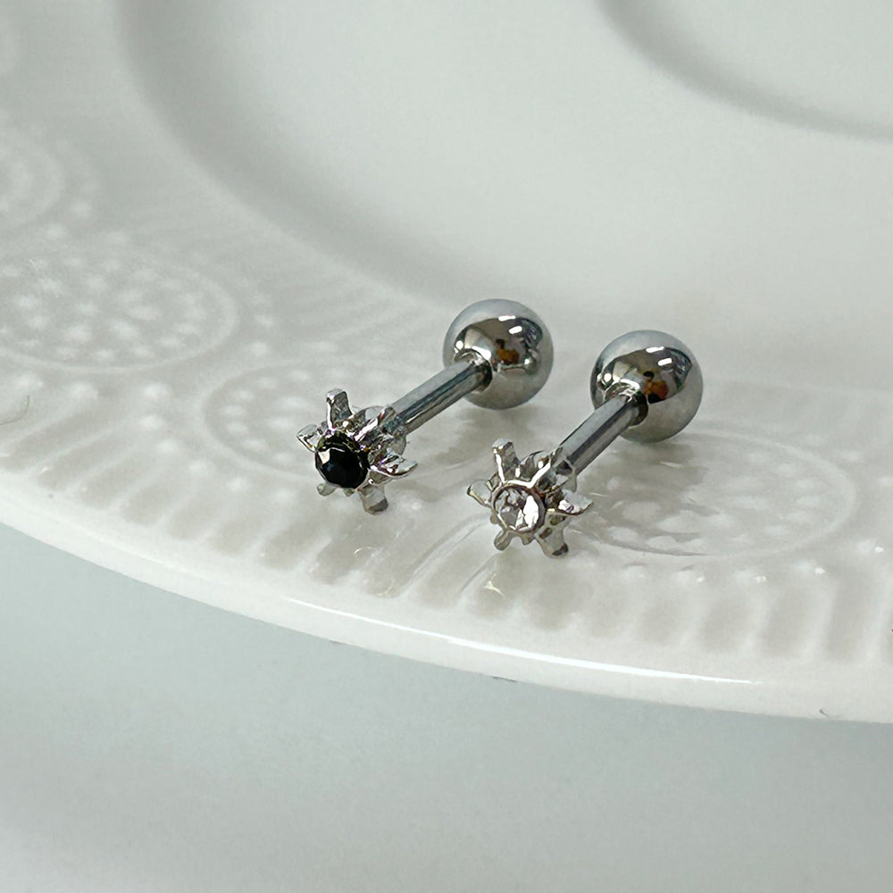A2 184 ［サージカルステンレス］ストーン太陽ピアス