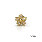 MN 113 ［サージカルステンレス］シンプルキュービックストーン花ピアス