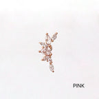 MP 122 ［サージカルステンレス］キュービック羽＆葉っぱピアス