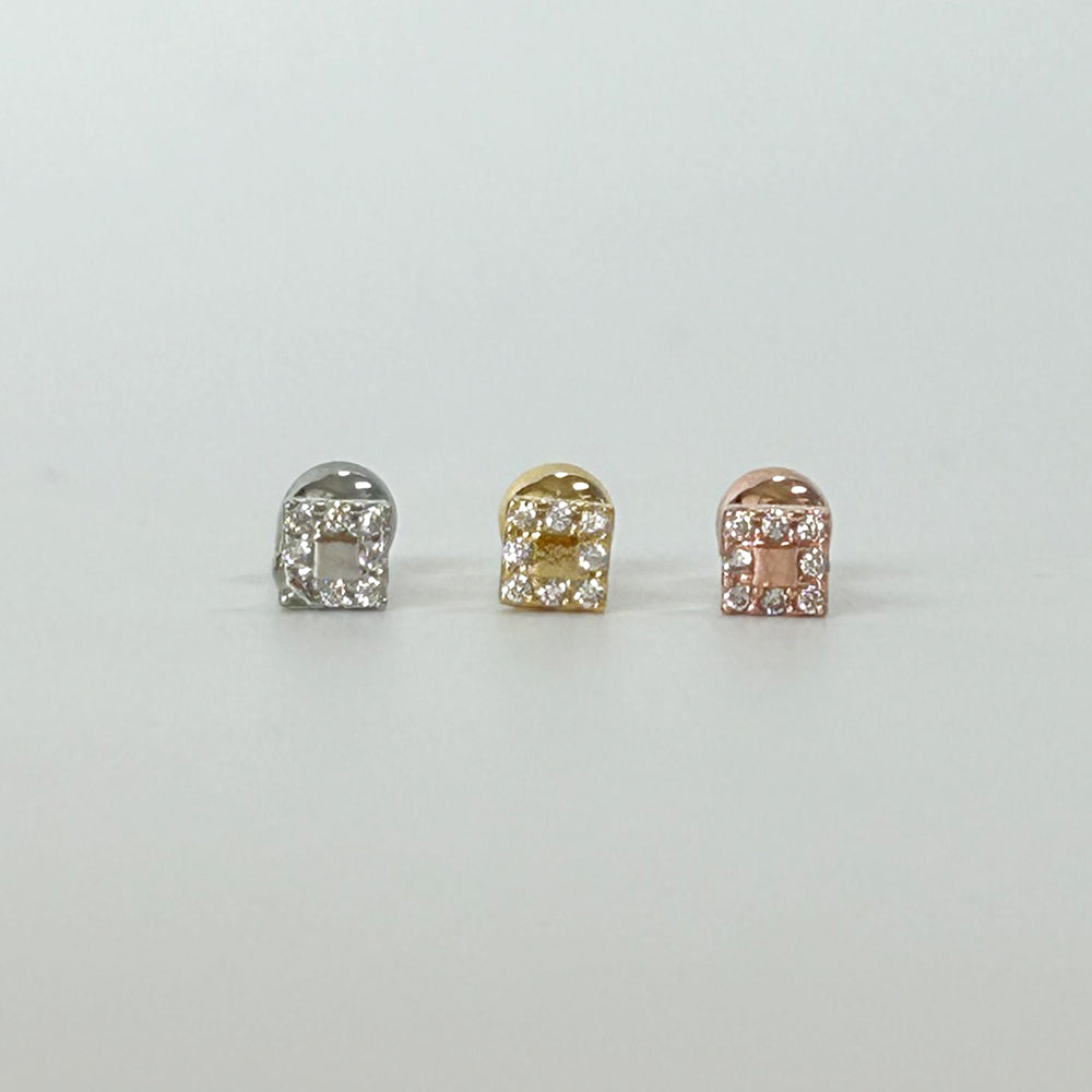 MP 138 ［サージカルステンレス］三角，丸，四角，水滴ストーンピアス