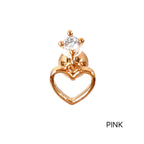 MN 171 ［サージカルステンレス］シンプルキュービックストーンハートピアス