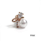 A8 252 ［サージカルステンレス］ラージパールリボンピアス