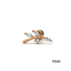 MN 122 ［サージカルステンレス］シンプルキュービックストーンピアス