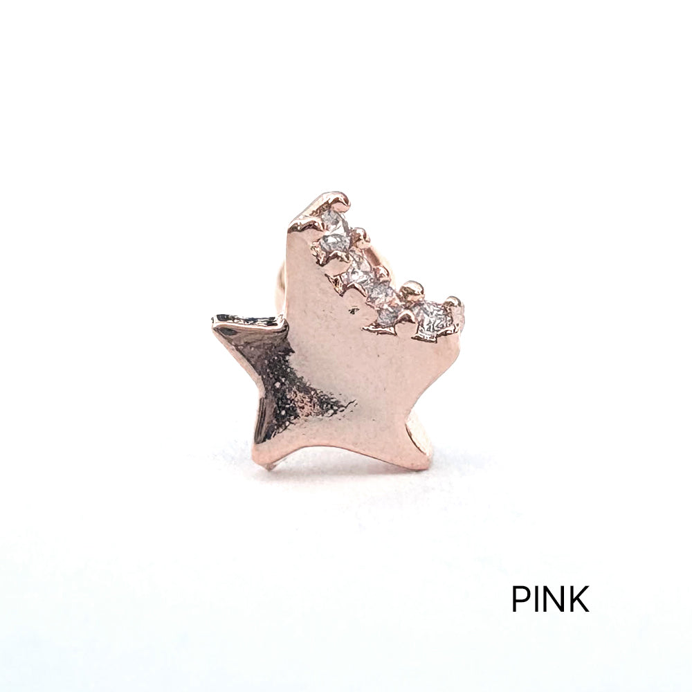 A5 296 ［サージカルステンレス］ストーン星ピアス