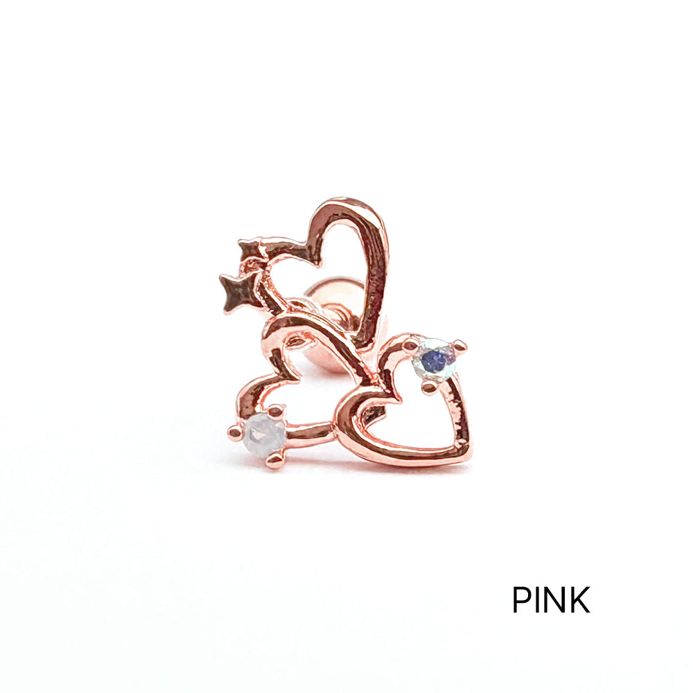 A5 245 ［サージカルステンレス］トリプルハートピアス