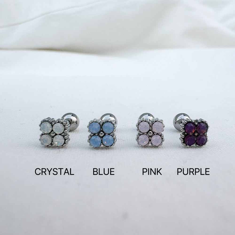 B3 057 ［サージカルステンレス］ストーン花ピアス