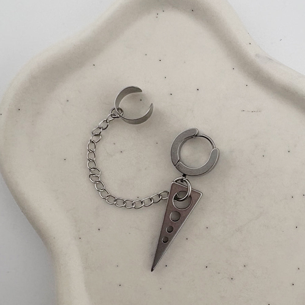 YEH 004 ［サージカルステンレス］スチールリングドロップワンタッチピアス