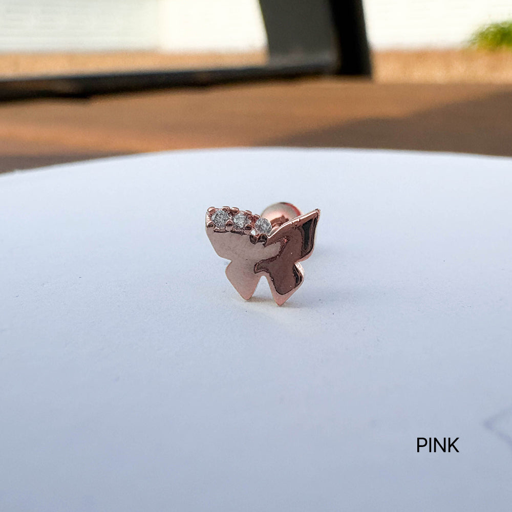 A5 295 [サージカルステンレス ]　シンプル蝶々ピアス