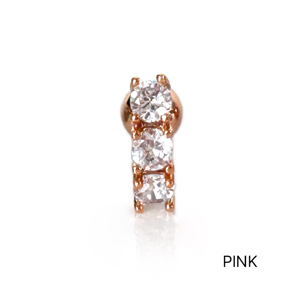 MN 169 ［サージカルステンレス］シンプルキュービックストーンピアス