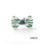 MK 083 ［サージカルステンレス］クリアパールリボンピアス