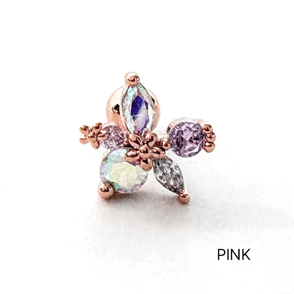 A8 289 [サージカルステンレス]　ストーン花ピアス