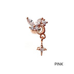 A8 285 ［サージカルステンレス］ドロップ蝶々＆月＆花ピアス