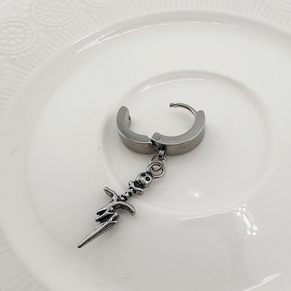 YEH 005 ［サージカルステンレス］スチールリングドロップワンタッチピアス