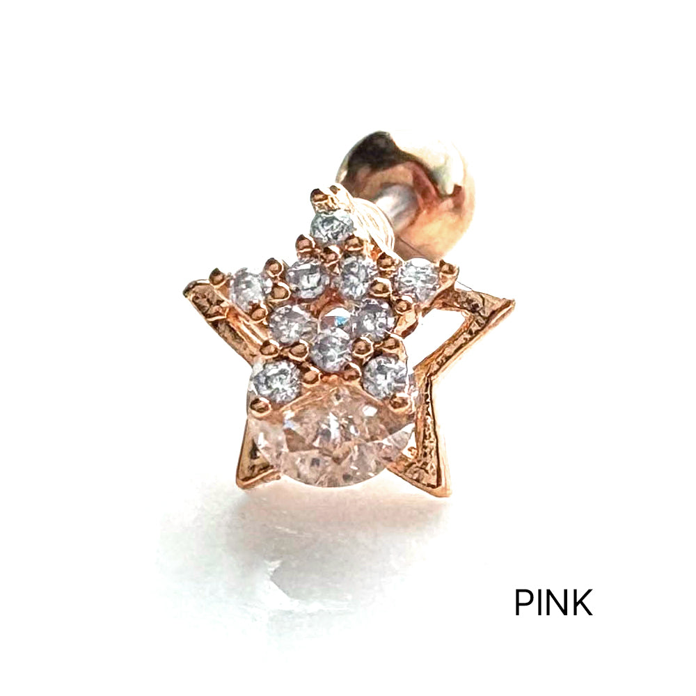 MP 002 ［サージカルステンレス］ストーン星ピアス