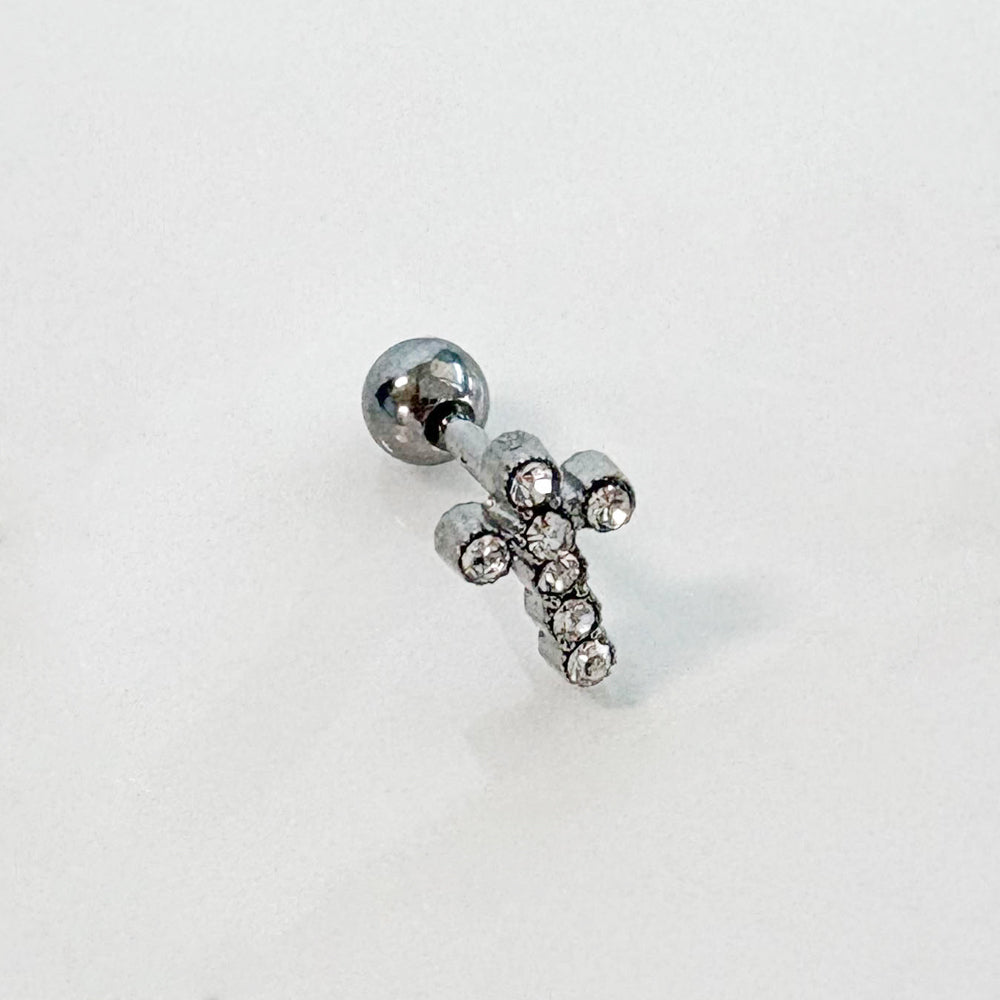 A9 169 ［サージカルステンレス］キュービック十字架ピアス