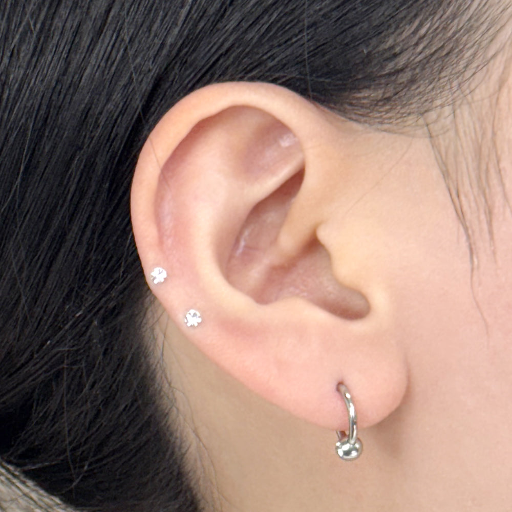 STS 100 [サージカルステンレス]　ボールリングピアス