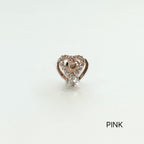 MP 055 ［サージカルステンレス］キュービックドロップハートピアス