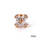 MN 173 ［サージカルステンレス］シンプルストーンクローバーピアス