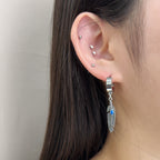 YEH 003 ［サージカルステンレス］インディアン羽リングワンタッチピアス