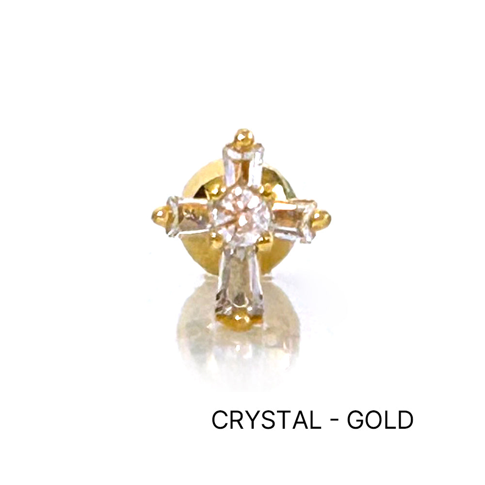 MN 182 ［サージカルステンレス］ゴシックストーン十字架ピアス