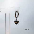 B3 050 ［サージカルステンレス］リングドロップ丸いハートピアス