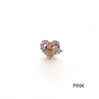 MP 129 ［サージカルステンレス］ラグジュアリーキュービックハートピアス