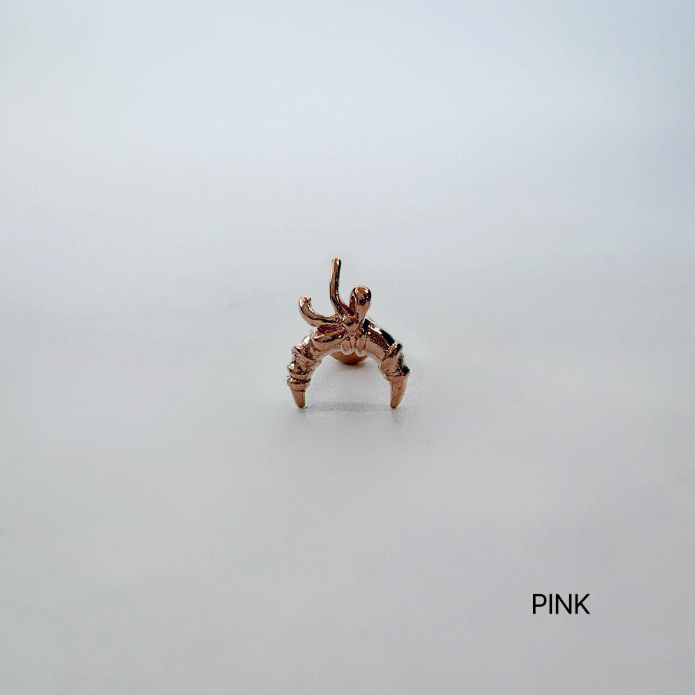 A10 072 ［サージカルステンレス］リボンムーン月ピアス