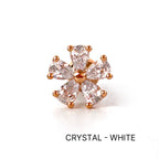 MN 159 ［サージカルステンレス］シンプルストーン花ピアス