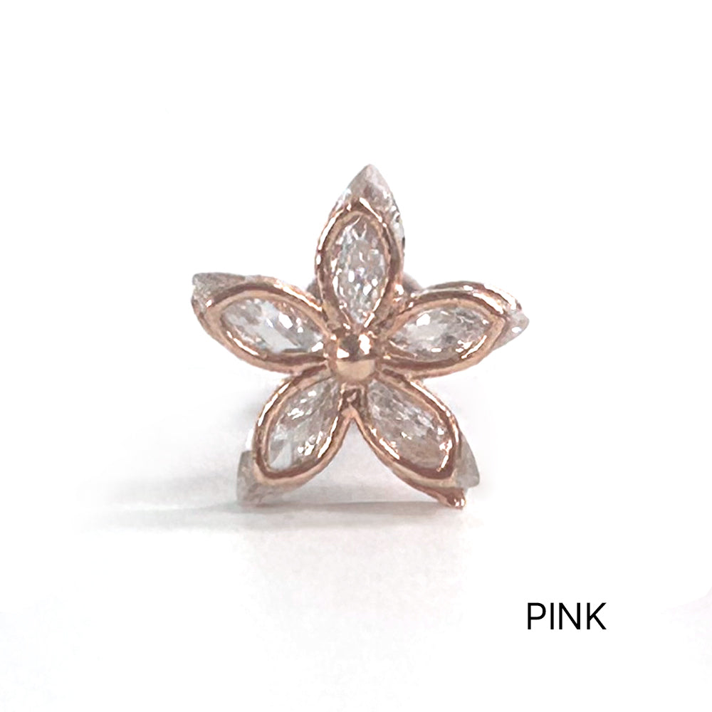 MN 016 ［サージカルステンレス］キュービックフラワーピアス