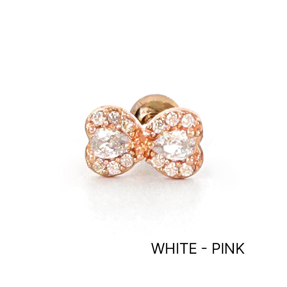 A8 106 ［サージカルステンレス］キュービックリボンピアス