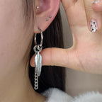 YEH 011 ［サージカルステンレス］羽リングワンタッチピアス