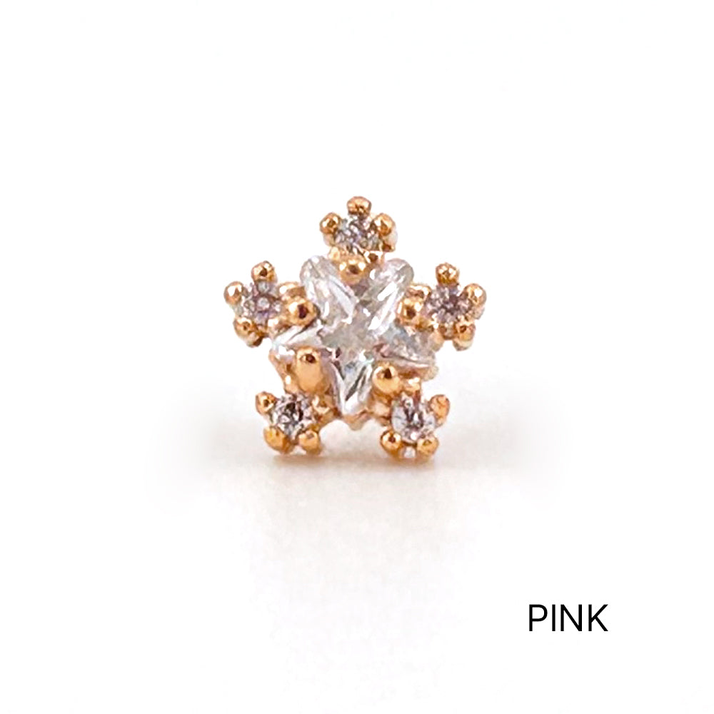 MN 066 ［サージカルステンレス］キュービック花＆星ピアス