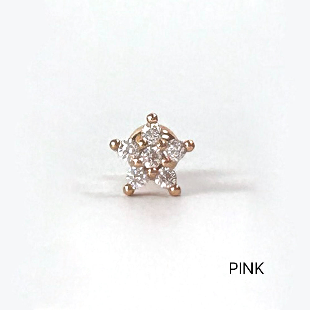 MN 018 ［サージカルステンレス］キュービックフラワーピアス