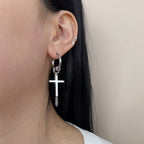 YEH 014 ［サージカルステンレス］十字架ワンタッチピアス