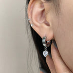 YEH 017 ［サージカルステンレス］キュービックハートリングピアス