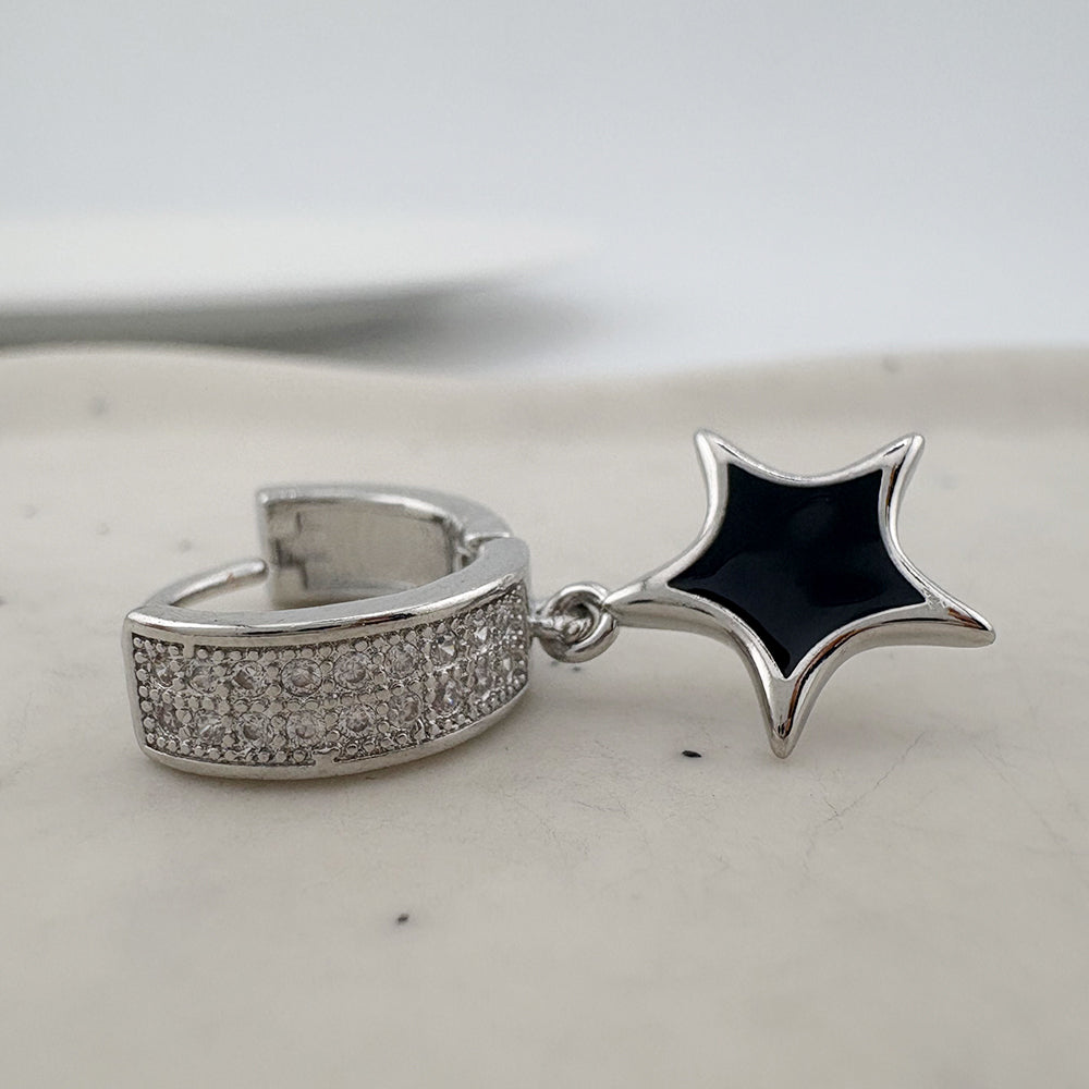 YEH 018 ［サージカルステンレス］星リングワンタッチピアス