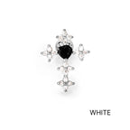 A5 262 ［サージカルステンレス］ゴージャスストーン十字架ピアス