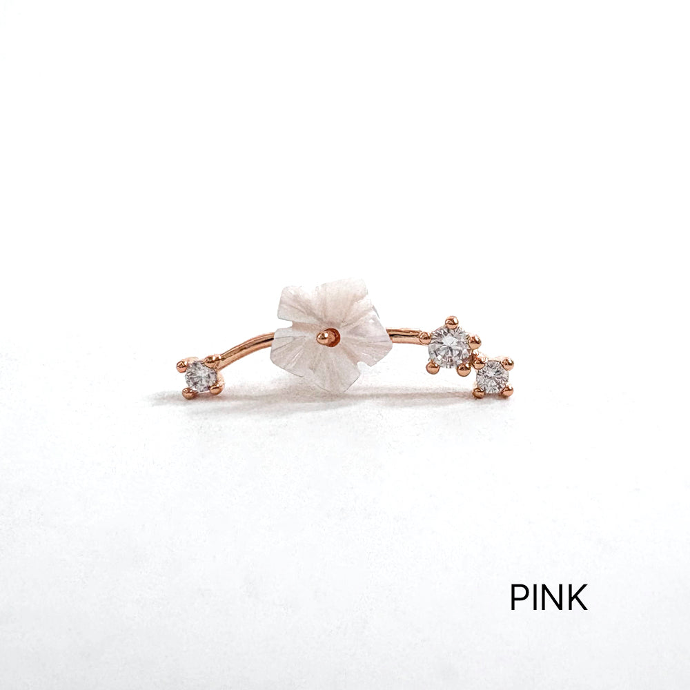 A10 034 ［サージカルステンレス］フラワーラインピアス