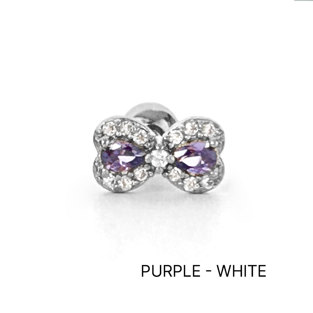 A8 106 ［サージカルステンレス］キュービックリボンピアス