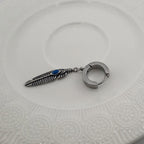 YEH 003 ［サージカルステンレス］インディアン羽リングワンタッチピアス