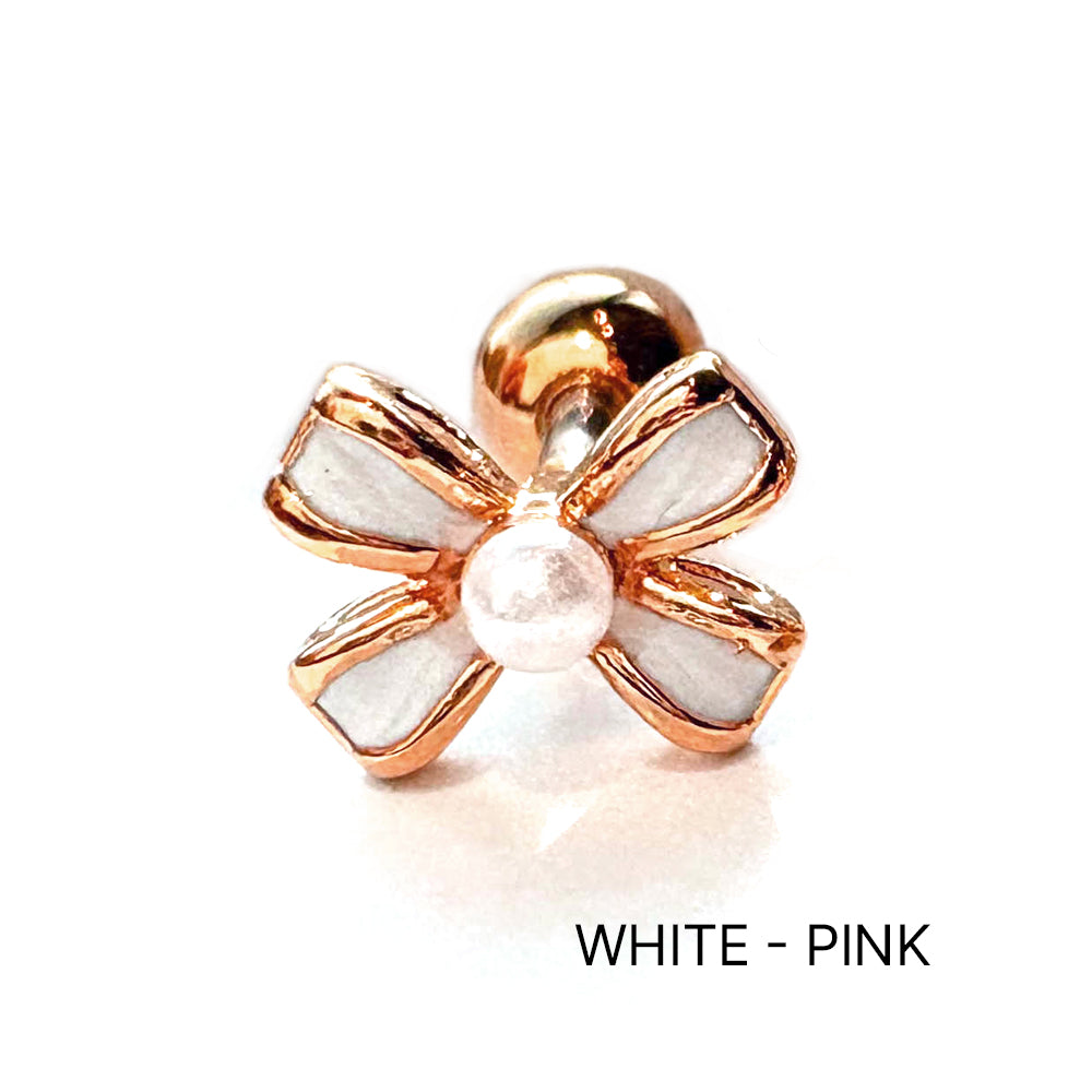 A3 080 [サージカルステンレス]　上品リボンピアス